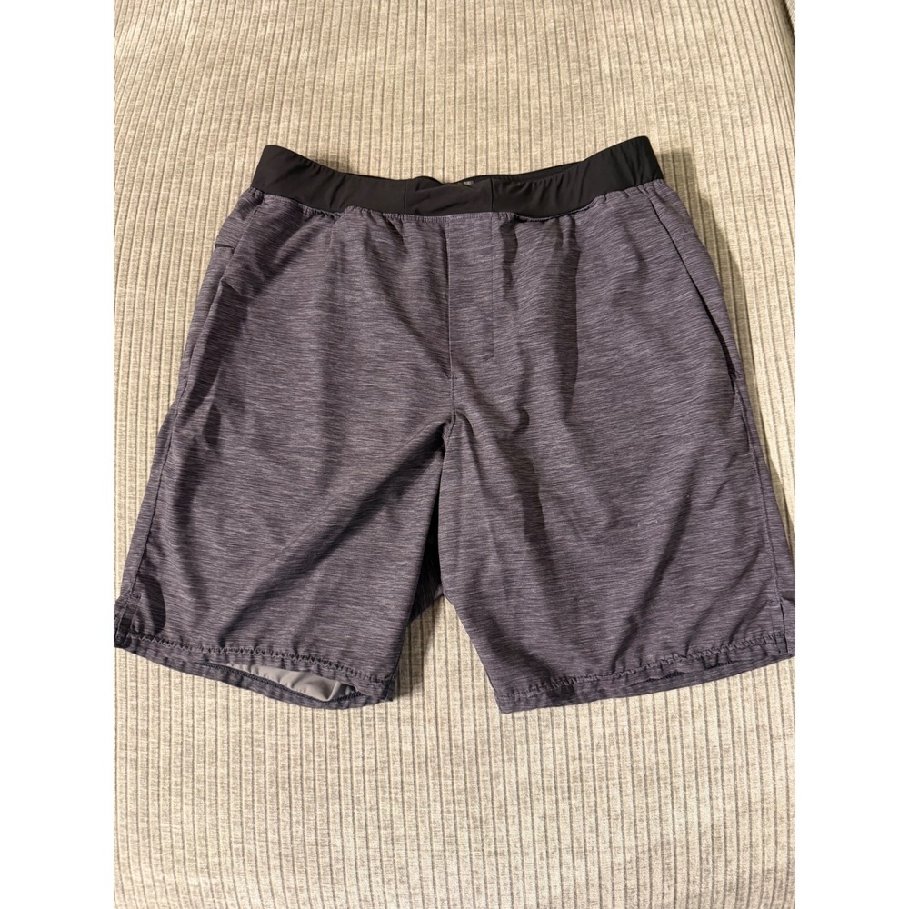 Veece Mens Active Shorts Gray Space Dye Heather Athletic Gym Running Size Large